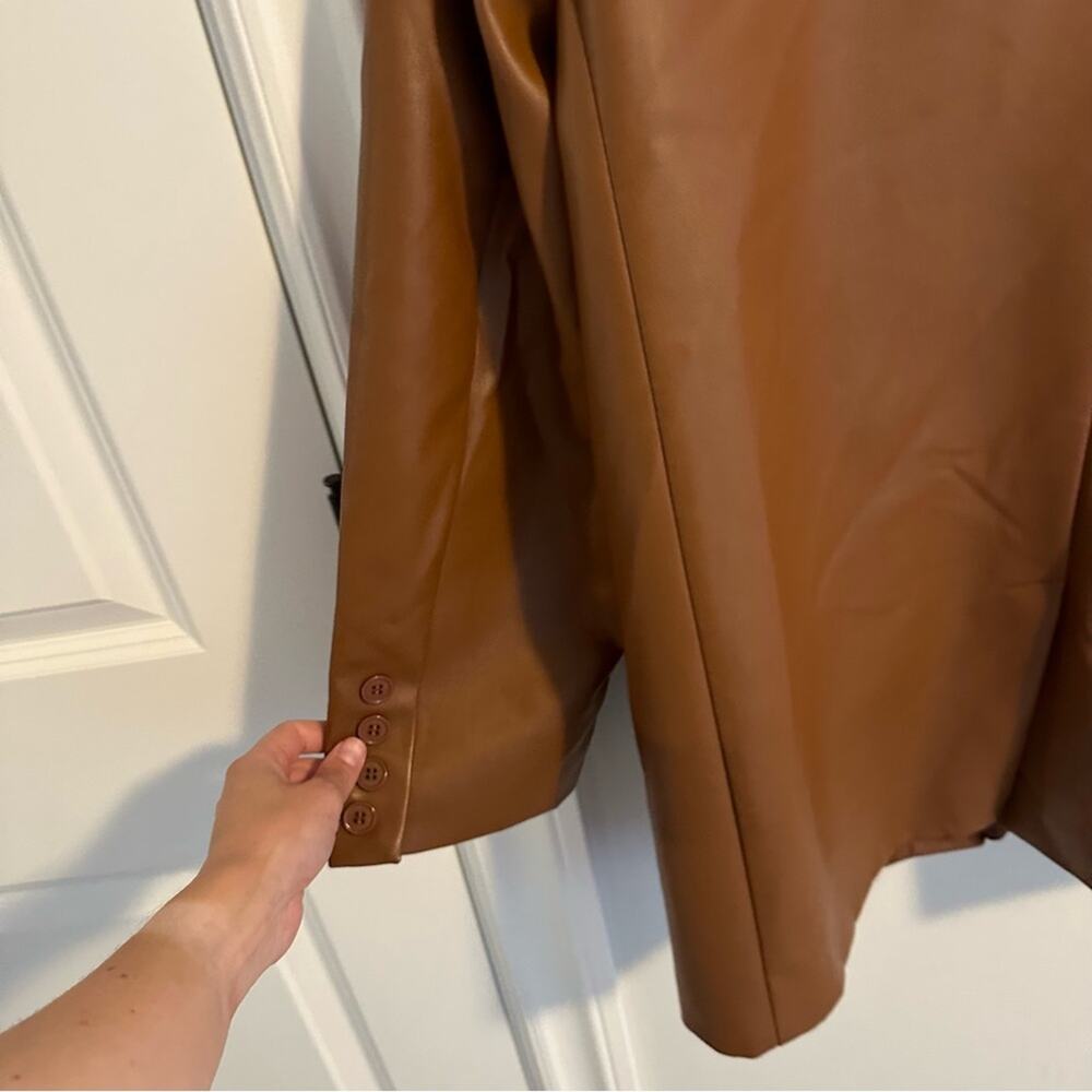Rebecca Minkoff Brown Faux Leather Jacket XL - Picture 7 of 16